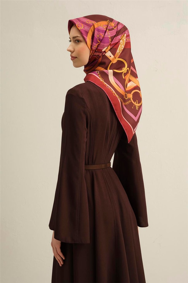 Armine Desenli Saf İpek Twill Eşarp 9315- 54