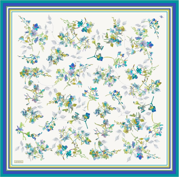 Armine Desenli Saf İpek Twill Eşarp 9316- 02
