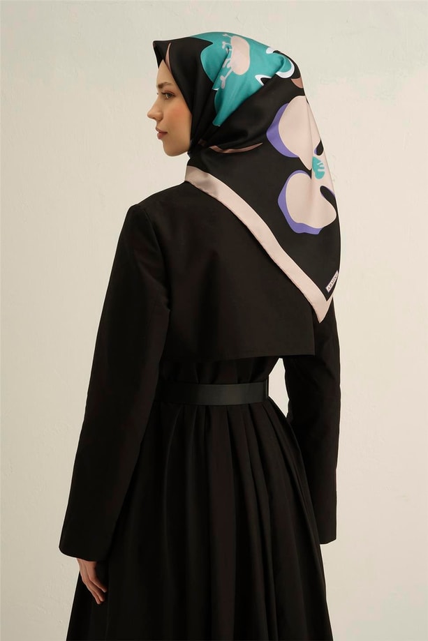 Armine Desenli Saf İpek Sura Eşarp 9317 08