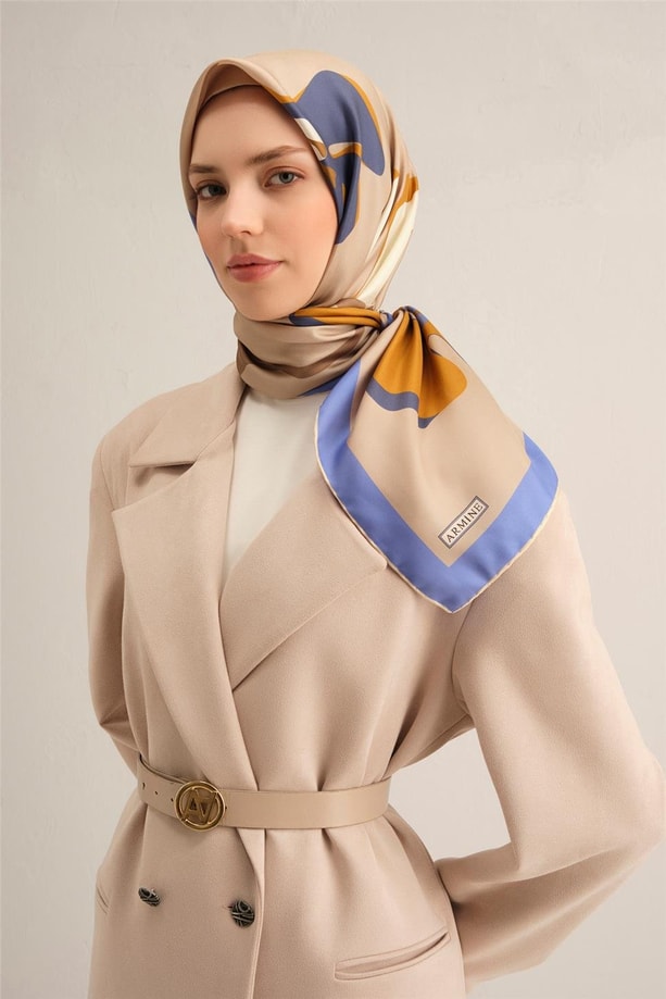 Armine Dijital Saf İpek Eşarp 9317D (T) 34