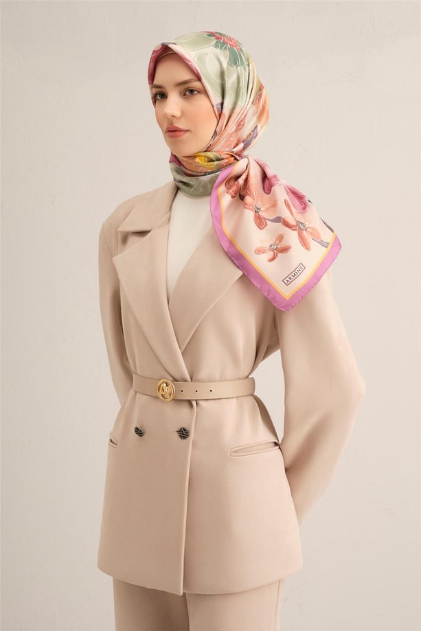 Armine Dijital Saf İpek Eşarp 9318D (S) 32