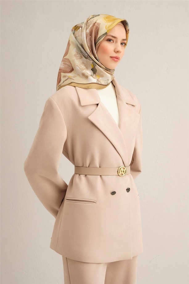 Armine Çiçek Desenli Saf İpek Sura Eşarp 9318 33
