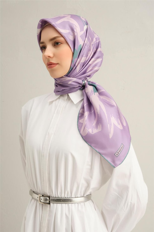 Armine Dijital Saf İpek Eşarp 9322D (S) 57