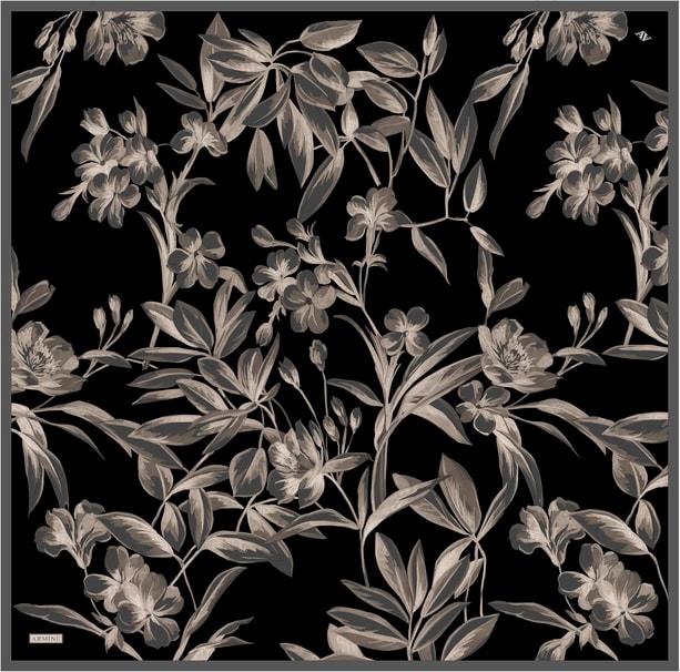 Armine Desenli Saf İpek Twill Eşarp 9324-85