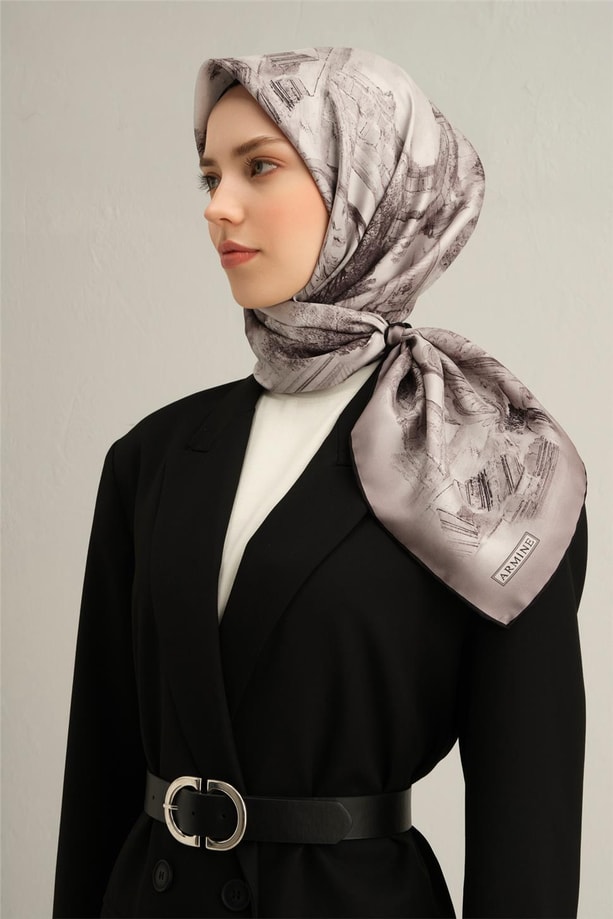 Armine Dijital Saf İpek Eşarp 9326D (S) 81