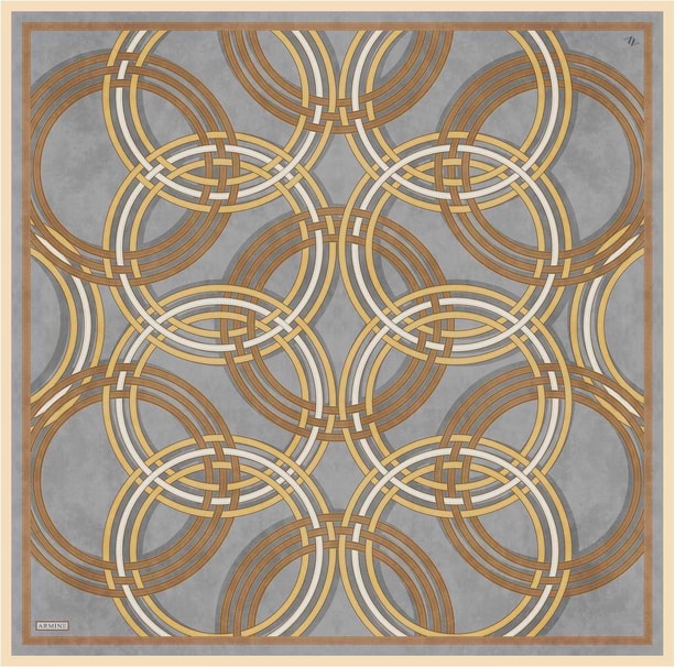 Armine Desenli Saf İpek Twill Eşarp 9333-32