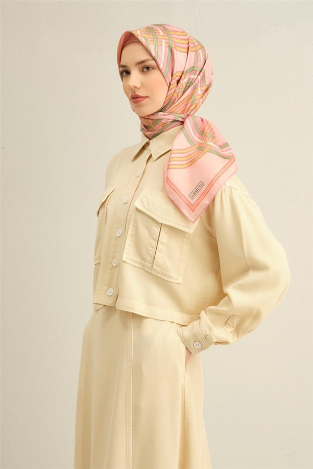 Armine Soyut Desenli Saf İpek Sura Eşarp 9333 06