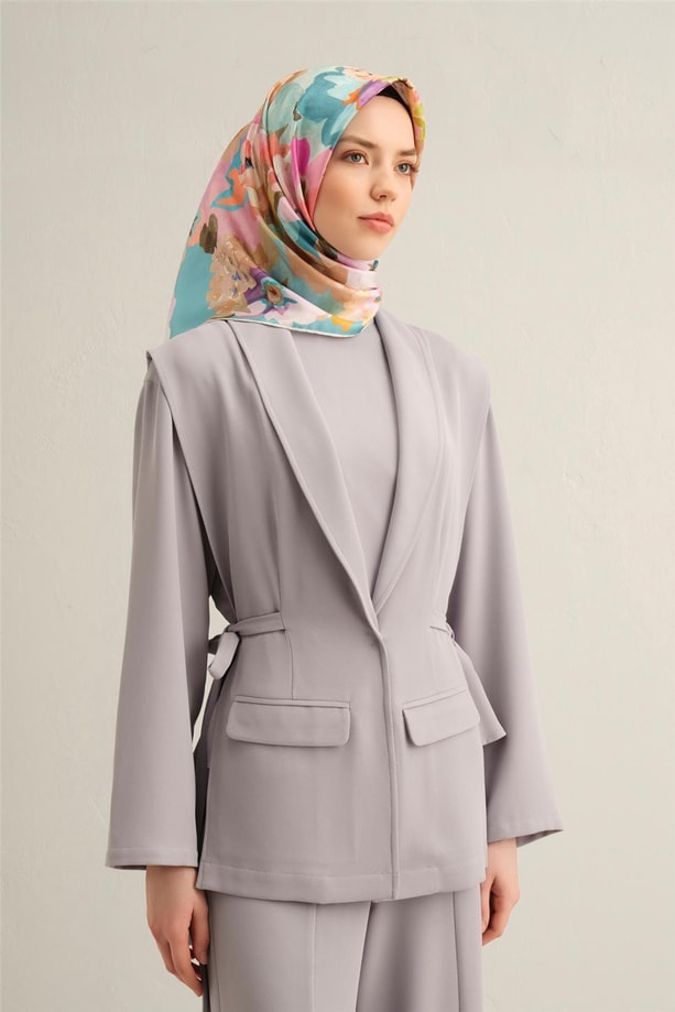 Armine Desenli Saf İpek Twill Eşarp 9334- 34