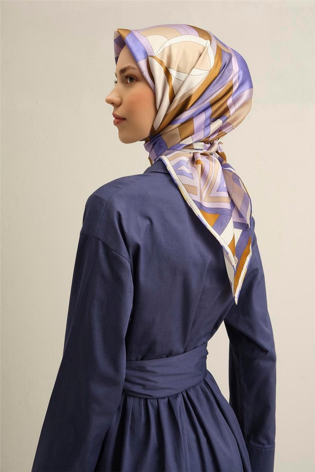 Armine Çiçek Desenli Saf İpek Sura Eşarp 9336 34