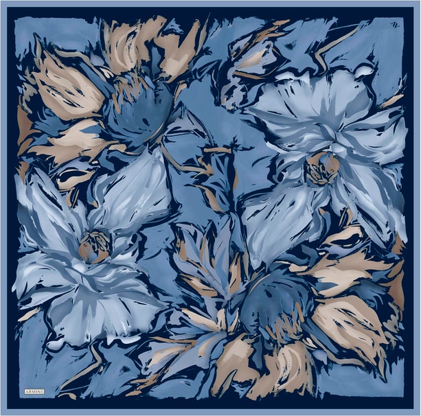 Armine Desenli Saf İpek Twill Eşarp 9337-81