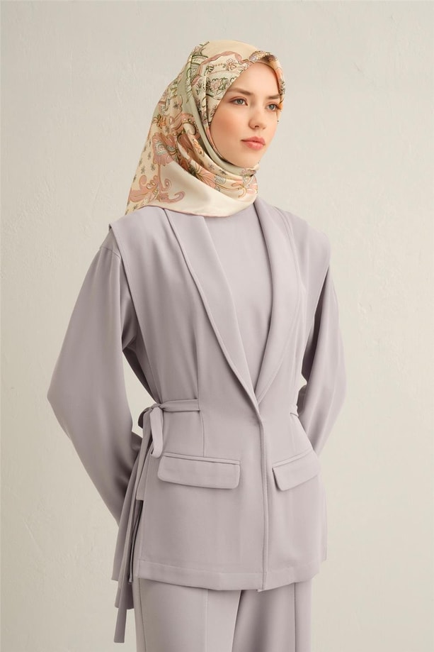 Armine Çiçek Desenli Saf İpek Sura Eşarp 9338 21