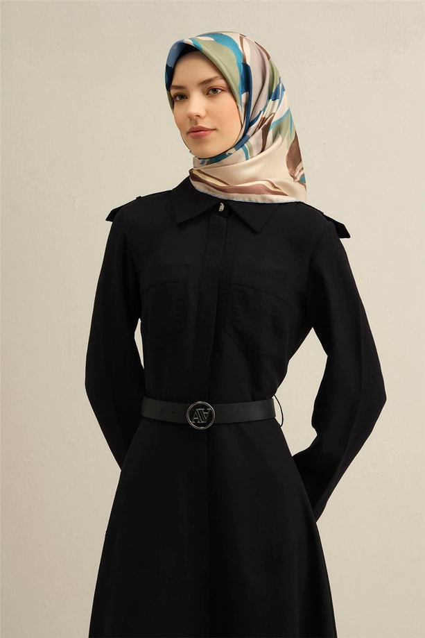 Armine Monogram Desenli Saf İpek Twill Eşarp 9340 34