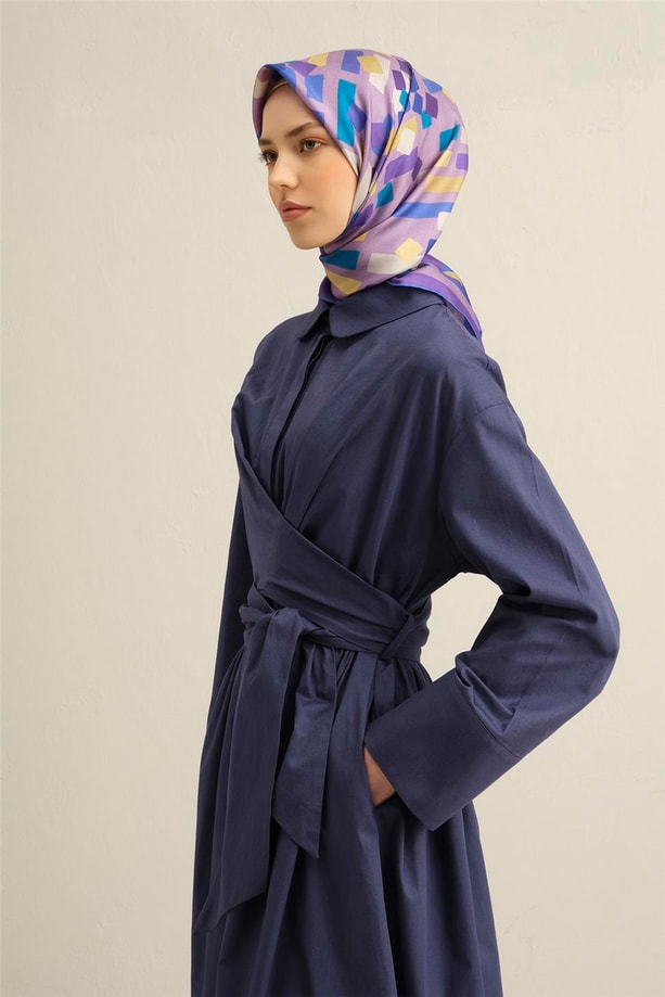 Armine Desenli Saf İpek Twill Eşarp 9341- 55