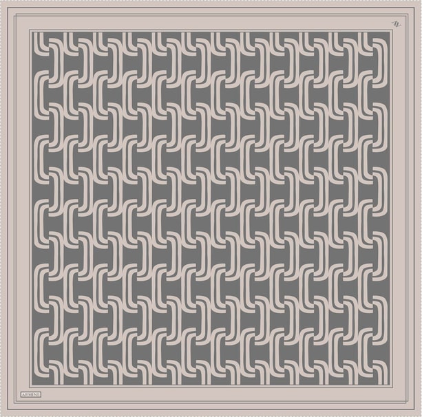 Armine Desenli Saf İpek Twill Eşarp 9343-02
