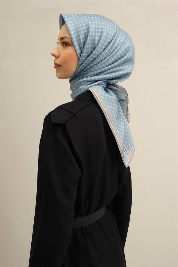 Armine Soyut Desenli Saf İpek Twill Eşarp 9345 08