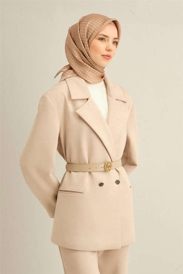 Armine Soyut Desenli Saf İpek Twill Eşarp 9345 13