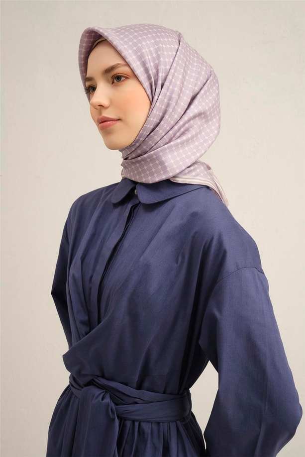 Armine Soyut Desenli Saf İpek Twill Eşarp 9345 83