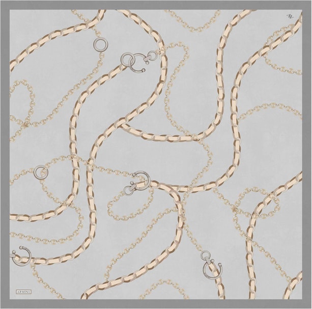 Armine Desenli Saf İpek Twill Eşarp 9346- 31