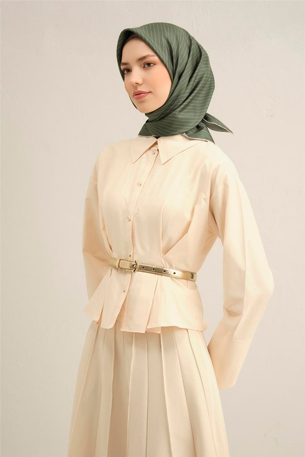 Armine Desenli Saf İpek Twill Eşarp 9348 54