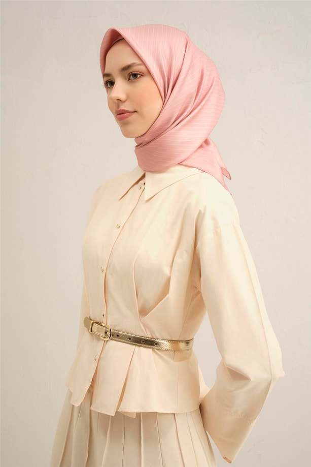 Armine Geometrik Desenli Saf İpek Sura Eşarp 9348 01