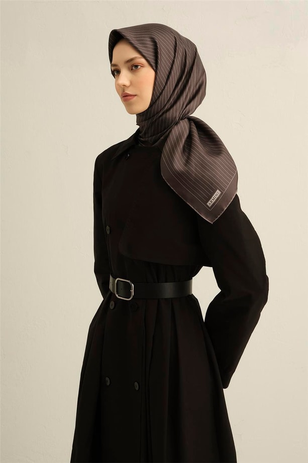 Armine Geometrik Desenli Saf İpek Sura Eşarp 9348 03