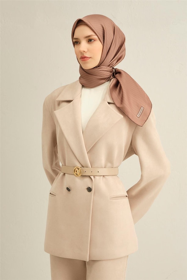 Armine Geometrik Desenli Saf İpek Sura Eşarp 9348 36