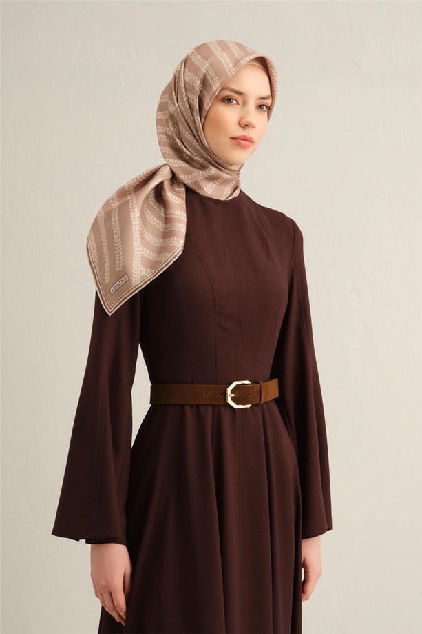 Armine Klasik Desenli Saf İpek Sura Eşarp 9351 40