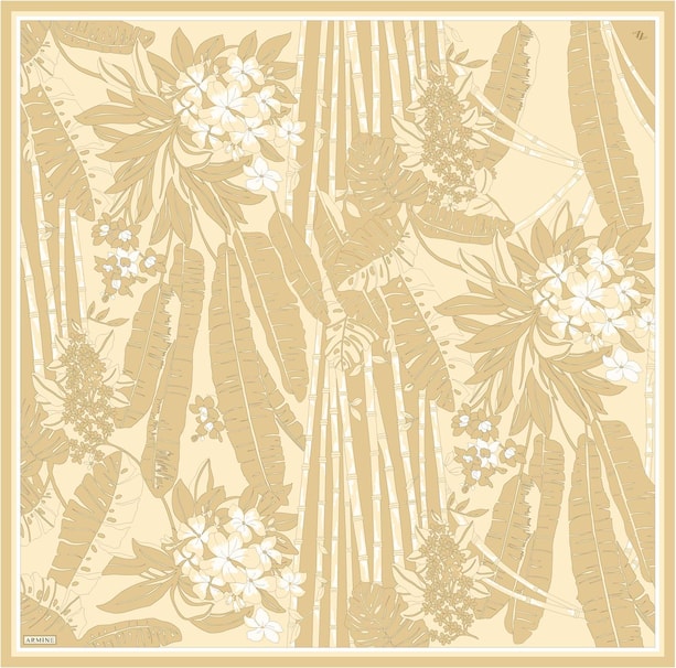 Armine Desenli Saf İpek Twill Eşarp 9353- 35