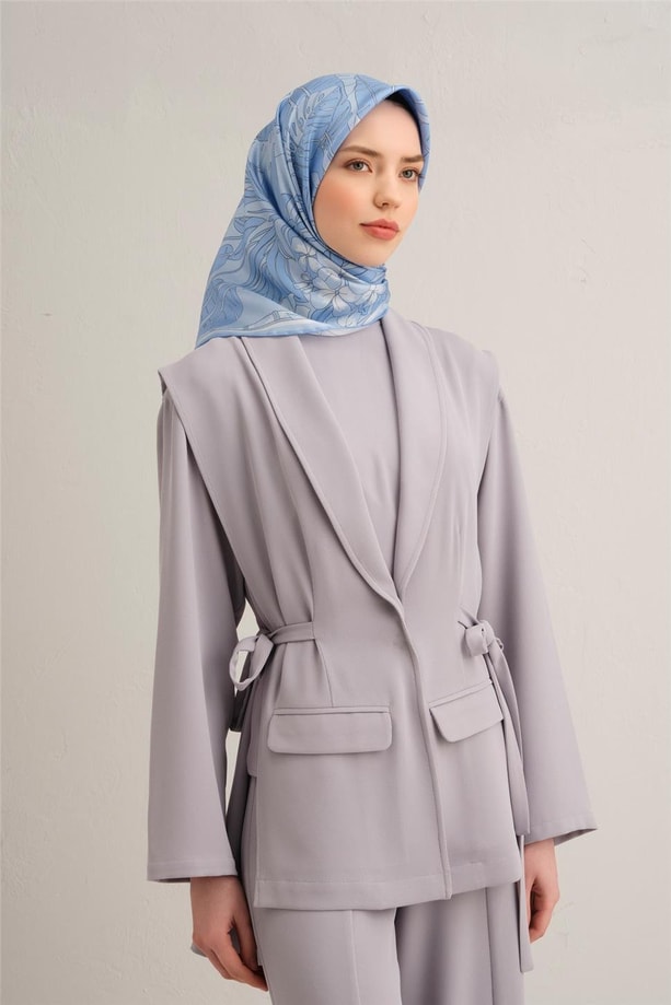 Armine Çiçek Desenli Saf İpek Twill Eşarp 9353 37