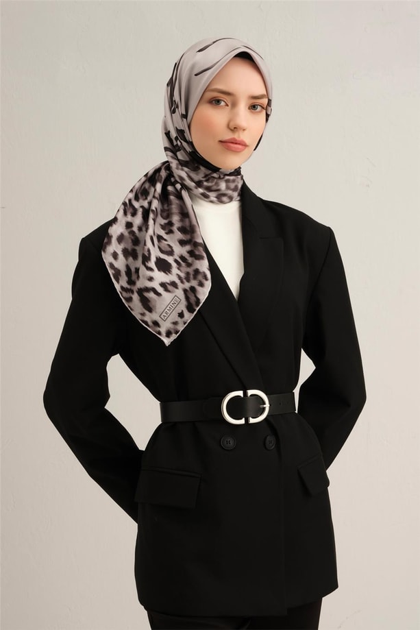 Armine Desenli Saf İpek Twill Eşarp 9355- 09