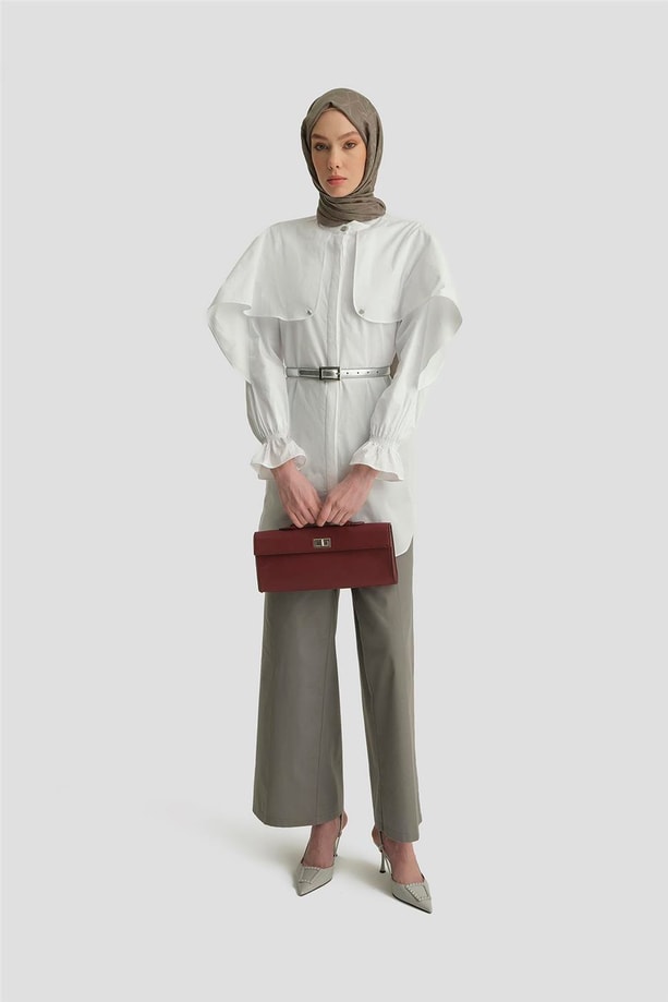 Armine Yüksek Bel Bol Baça Pantolon 25Y2812 Gri