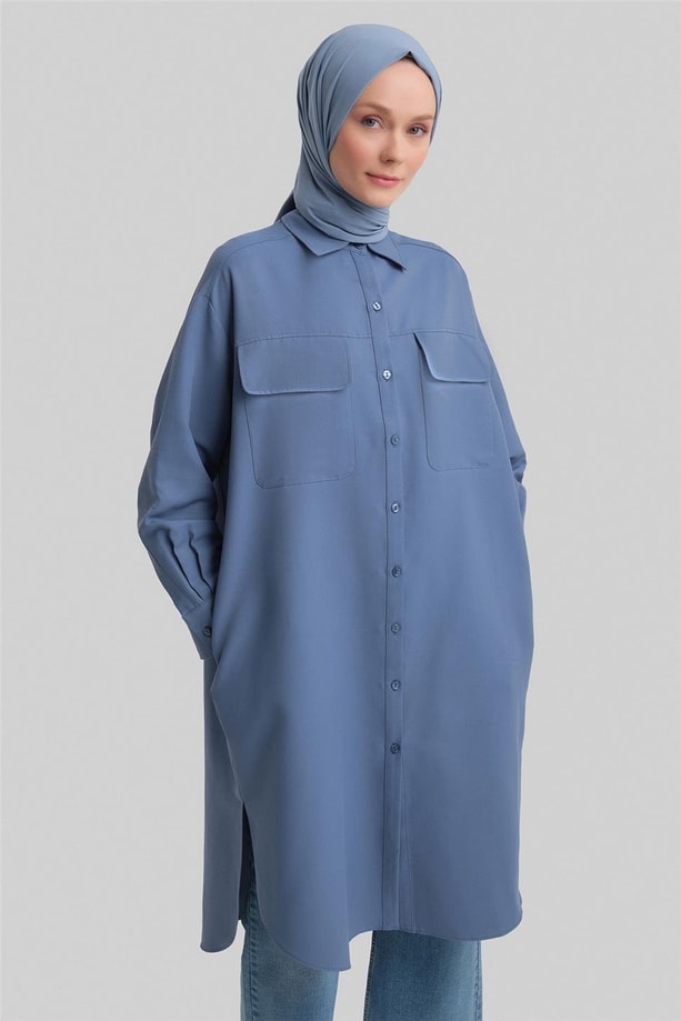 Armine Torba Cepli Tunik Elbise 23K4740 İndigo