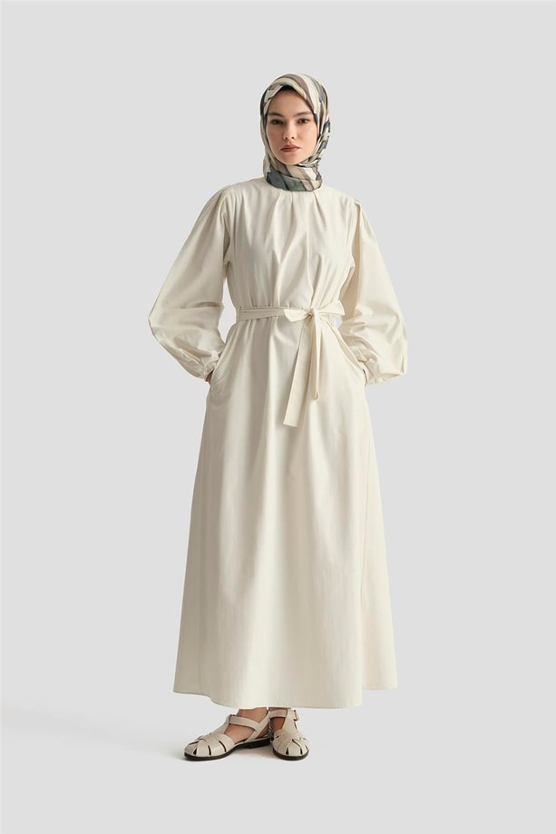 Armine Pile Detaylı Pamuk Elbise 25Y9024 Aytaşı