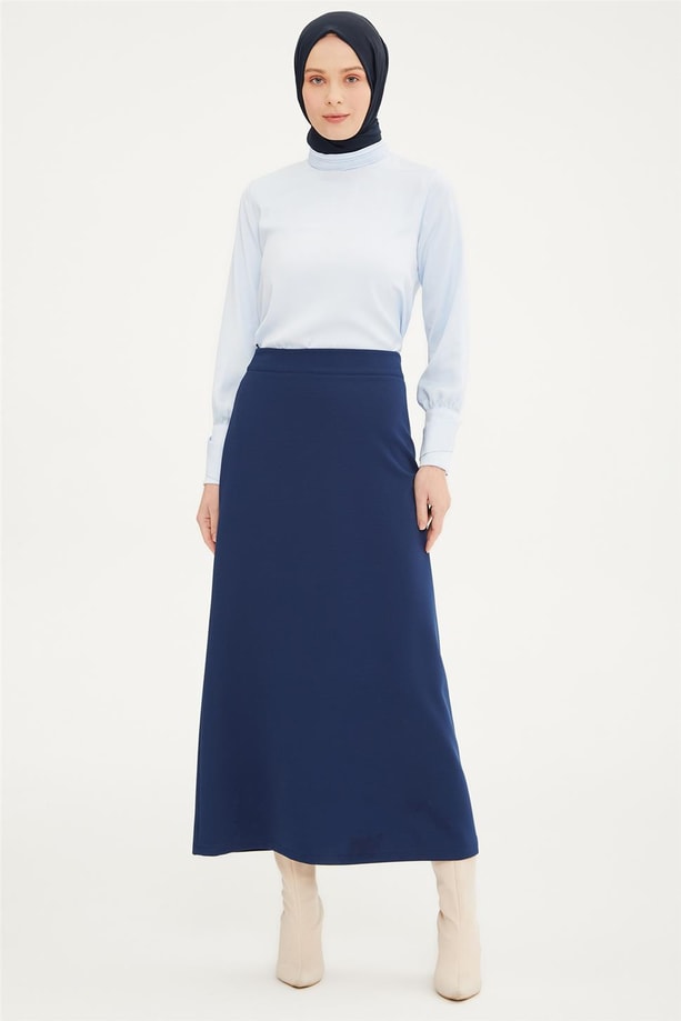 Armine Uzun Etek 20Ka1008 İndigo