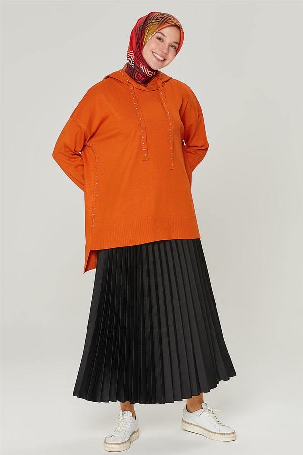 Armine Triko Tunik 20Ka2011 Yanık Oranj