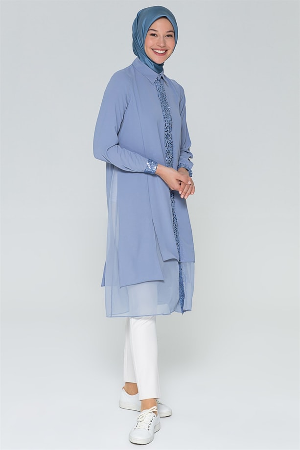 Armine Tunik 20Ya4245 Gri Mavi