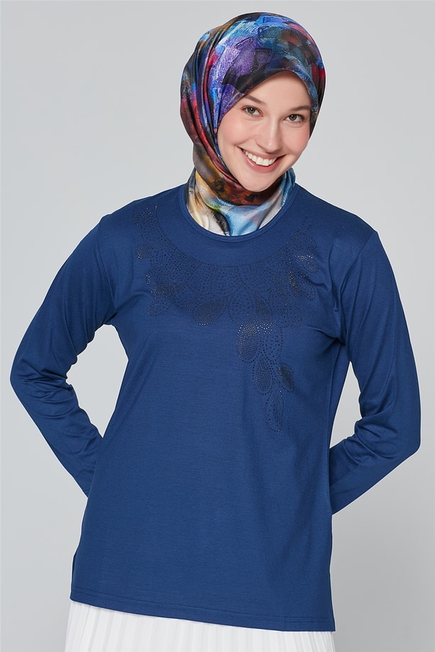 Armine Önü İşlemeli Anne Penye 20Ya9021 İndigo