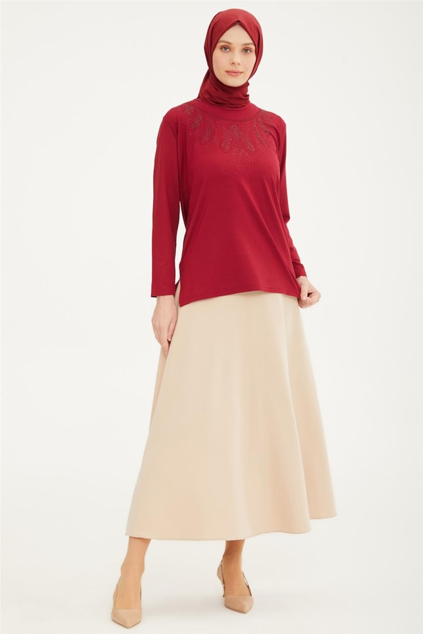 Armine Önü İşlemeli Anne Penye 20Ya9024 Bordo