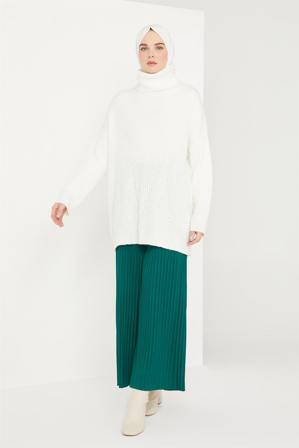 Armine Plise Detaylı Pantolon 21K2111 Yosun