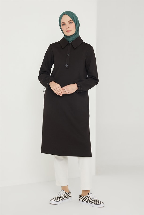 Armine Kol Ağzı Ayarlanabilir Tunik 21K4542 Siyah