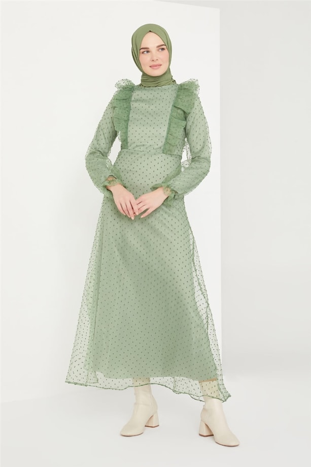 Armine Elbise 21KD9207 Yeşil