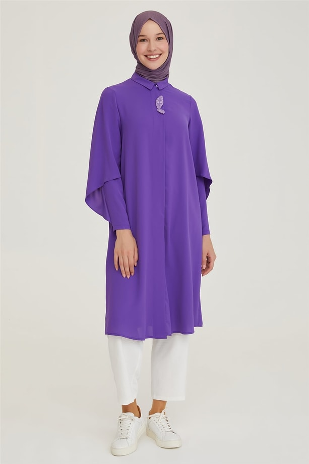 Armine Kol Volan Detaylı Tunik 21Y4360 Mor