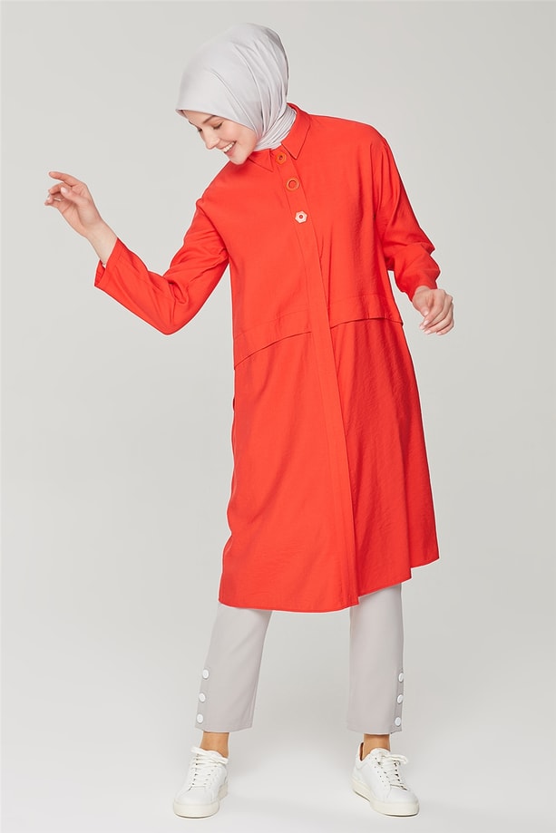 Armine Bel Kesik Detaylı Tunik 21Y4363 Narçiçeği