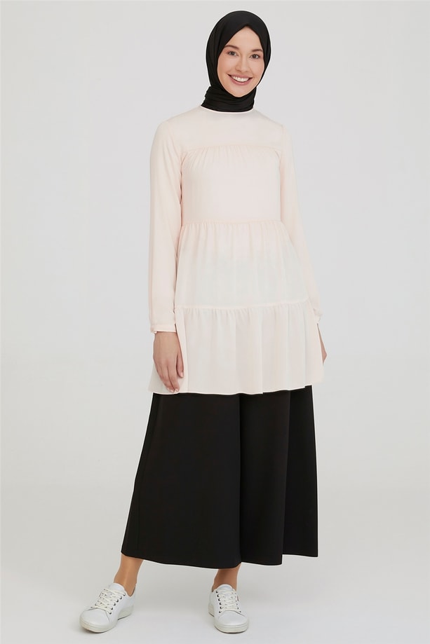 Armine Yakası İşlemeli Tunik 21Y4386 Pembe