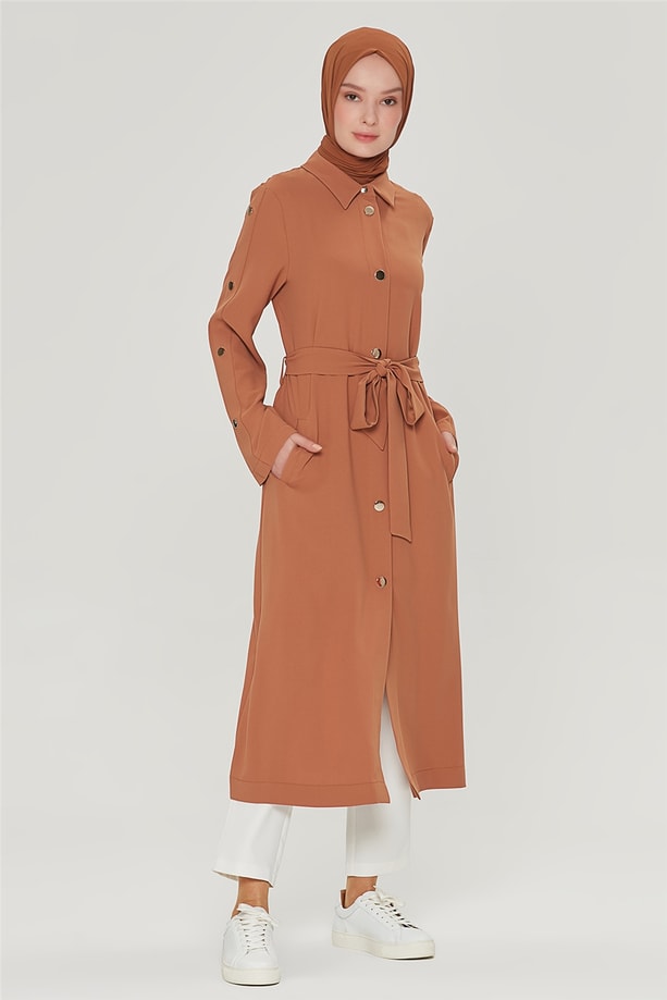 Armine Çıtçıt Detaylı Giyçık Kap 21Y7265 Camel