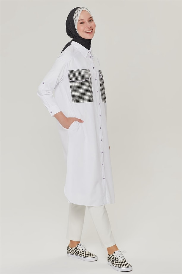 Armine Tunik 21YD8308 Beyaz