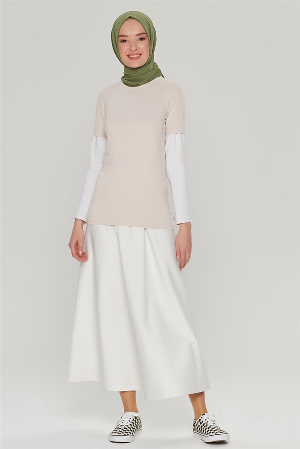 Armine Kısa Kol Badi 21YD9037 Bej