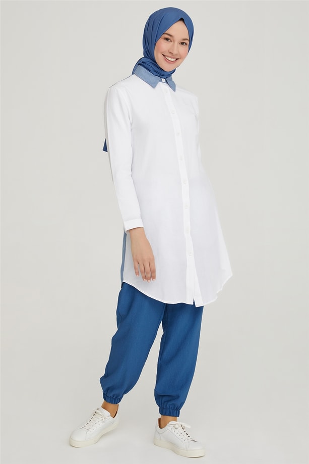 Armine Keten Pantolon 21YD9261 İndigo