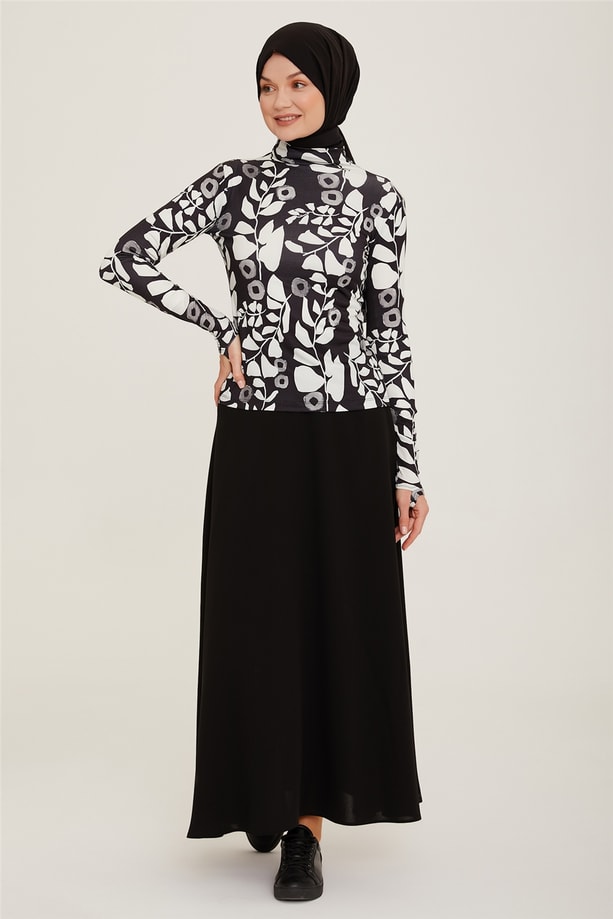 Armine Desenli İç Bady 22K3206 Siyah
