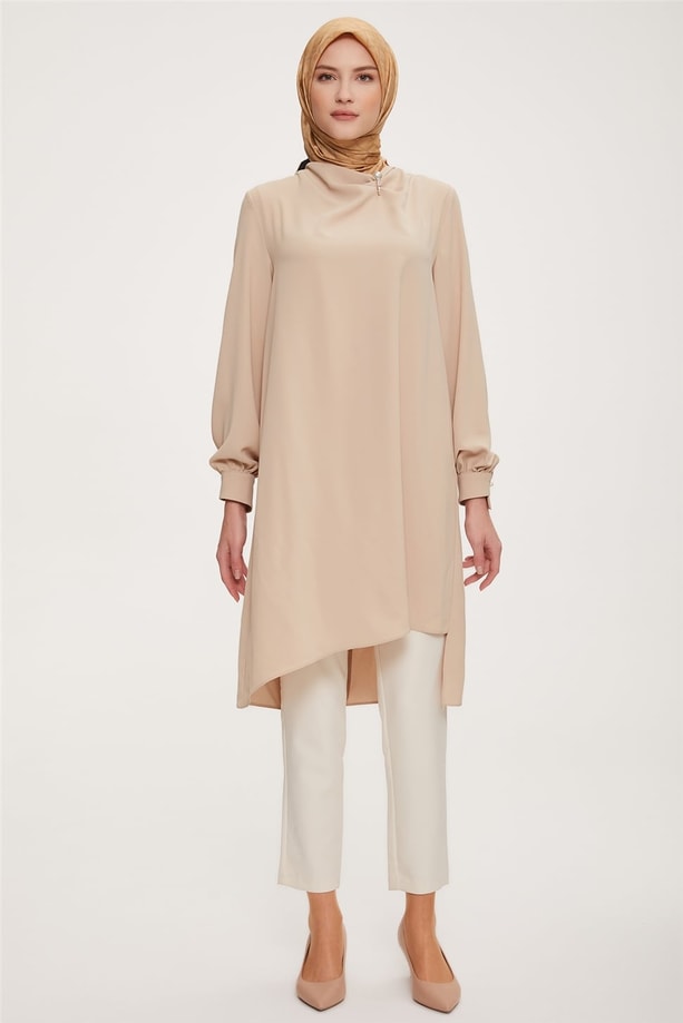 Armine İnci İğneli Tunik 22K4108 Bej